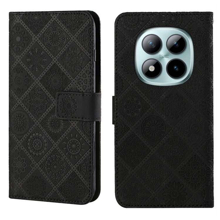 For Redmi Note 15 Pro 5G Global 163.6mm Ethnic Style Embossed Pattern Leather Phone Case(Black)