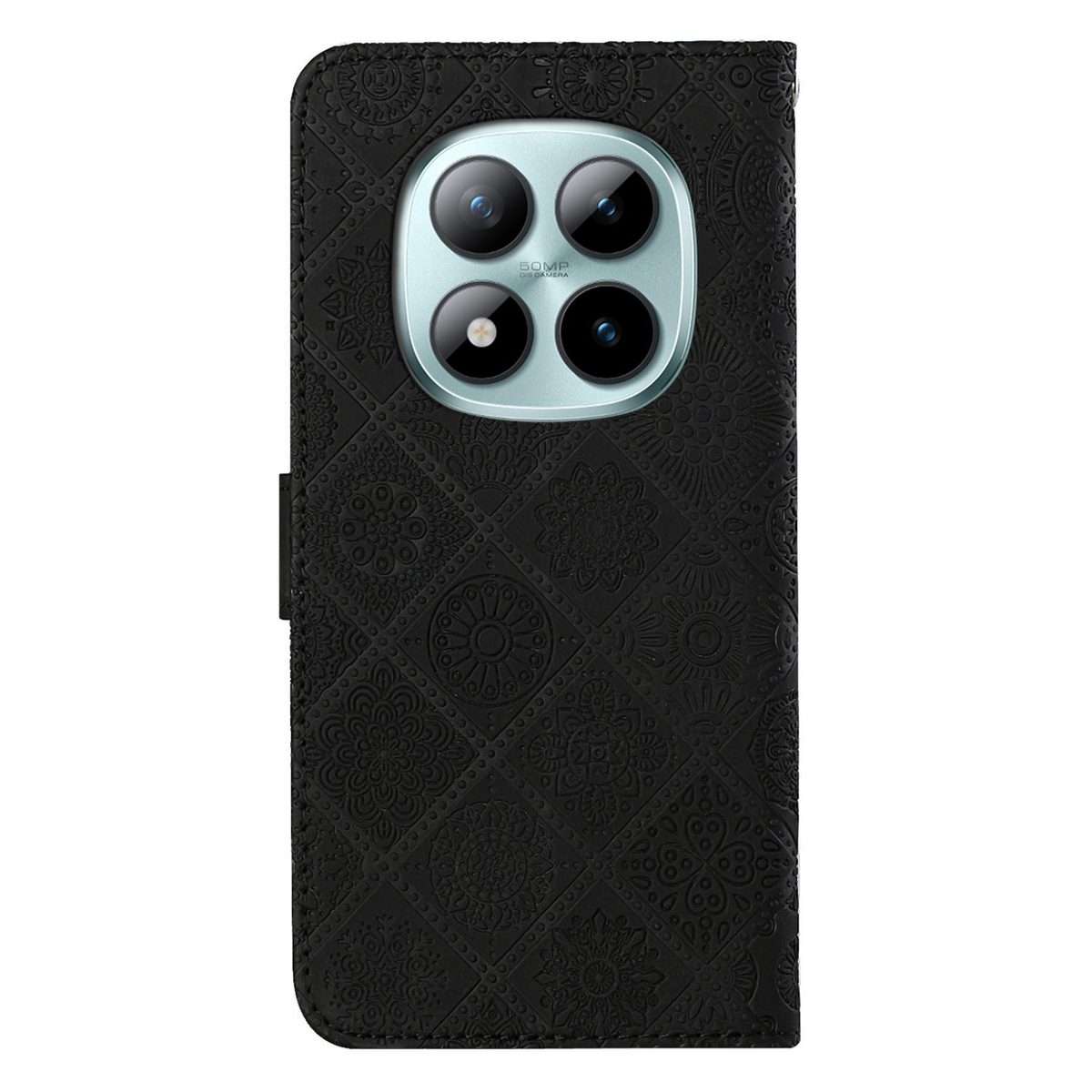 For Redmi Note 15 Pro 5G Global 163.6mm Ethnic Style Embossed Pattern Leather Phone Case(Black)