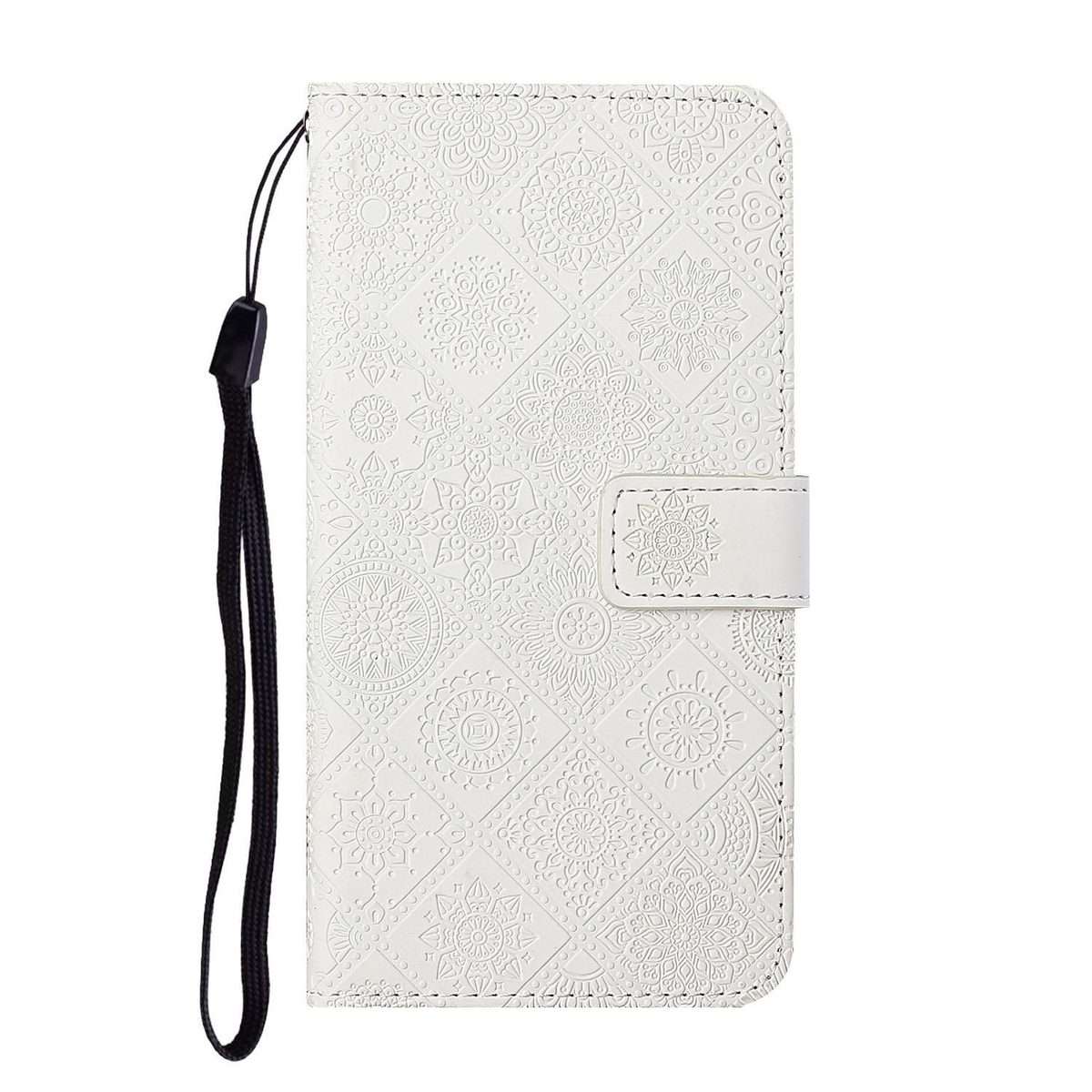 For Redmi Note 15 Pro 5G Global 163.6mm Ethnic Style Embossed Pattern Leather Phone Case(White)