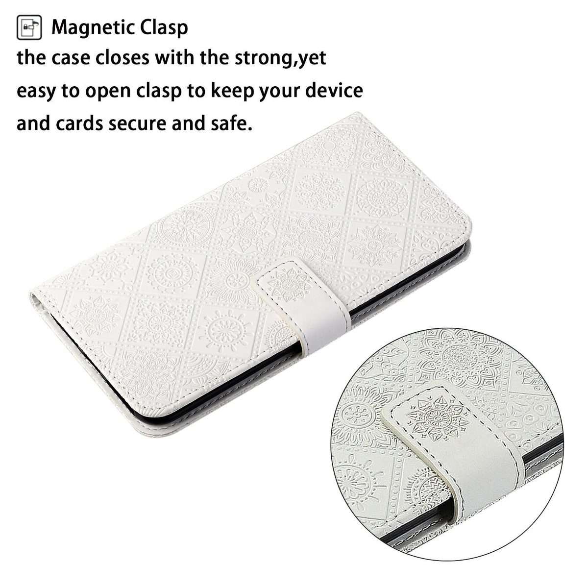 For Redmi Note 15 Pro 5G Global 163.6mm Ethnic Style Embossed Pattern Leather Phone Case(White)