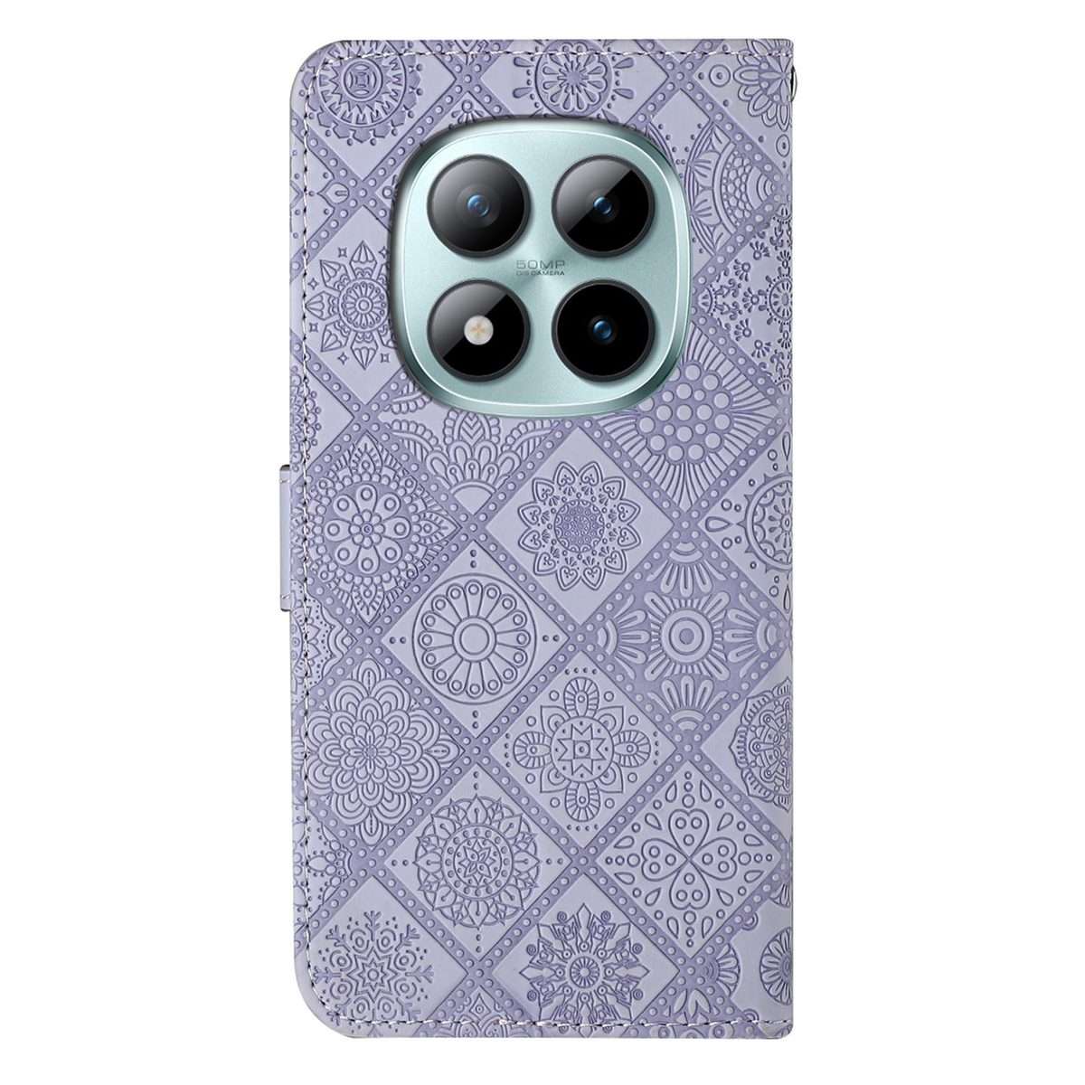 For Redmi Note 15 Pro 5G Global 163.6mm Ethnic Style Embossed Pattern Leather Phone Case(Purple)
