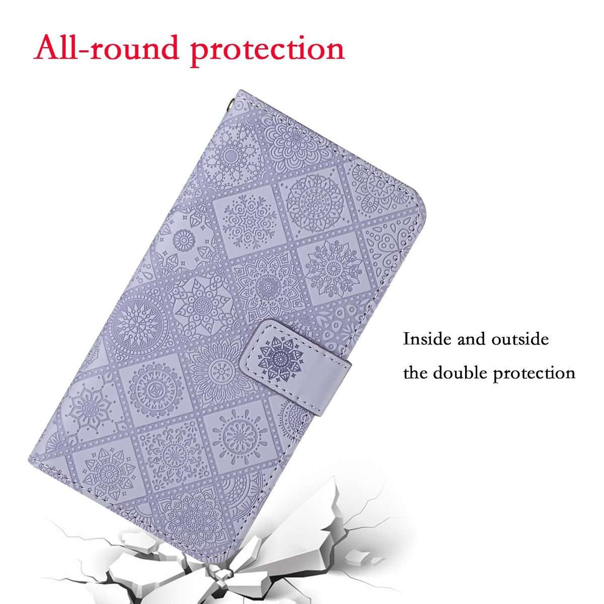 For Redmi Note 15 Pro 5G Global 163.6mm Ethnic Style Embossed Pattern Leather Phone Case(Purple)