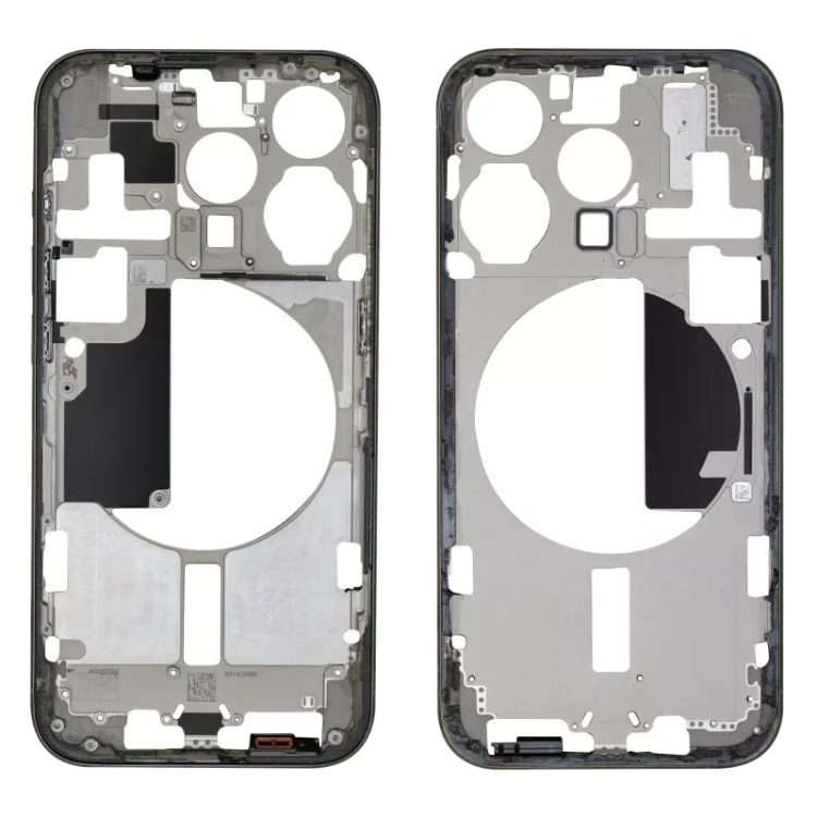 For iPhone 15 Pro Middle Frame Bezel Plate with Side Keys + Card Tray, Version:CE EU V ... (Black)