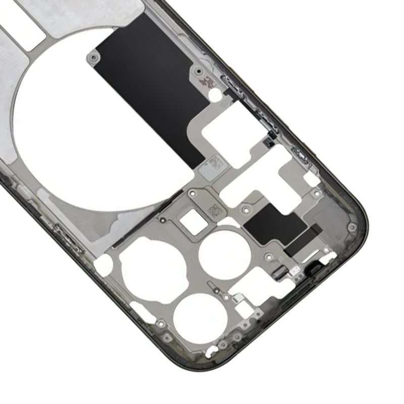 For iPhone 15 Pro Middle Frame Bezel Plate with Side Keys + Card Tray, Version:CE EU V ... (Black)