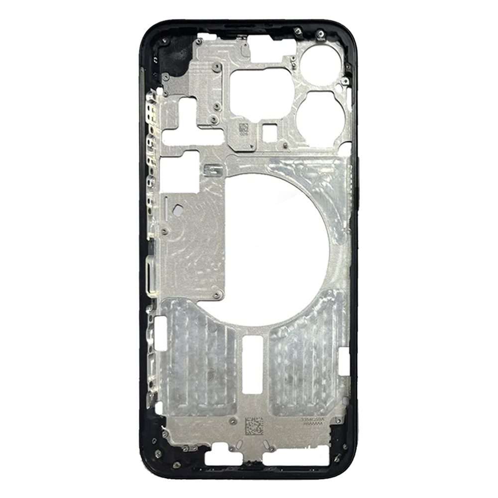 For iPhone 15 Pro Max Middle Frame Bezel Plate with Side Keys + Card Tray, Version:Chi ... (Black)