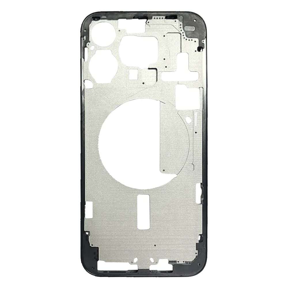 For iPhone 15 Pro Max Middle Frame Bezel Plate with Side Keys + Card Tray, Version:Chi ... (Black)
