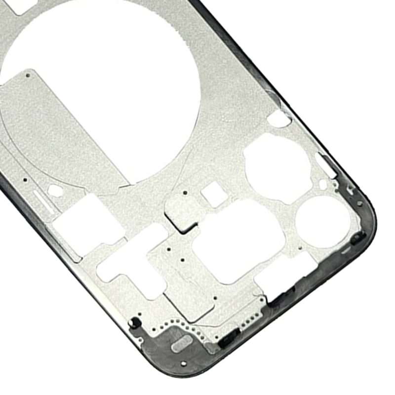 For iPhone 15 Pro Max Middle Frame Bezel Plate with Side Keys + Card Tray, Version:Chi ... (Black)