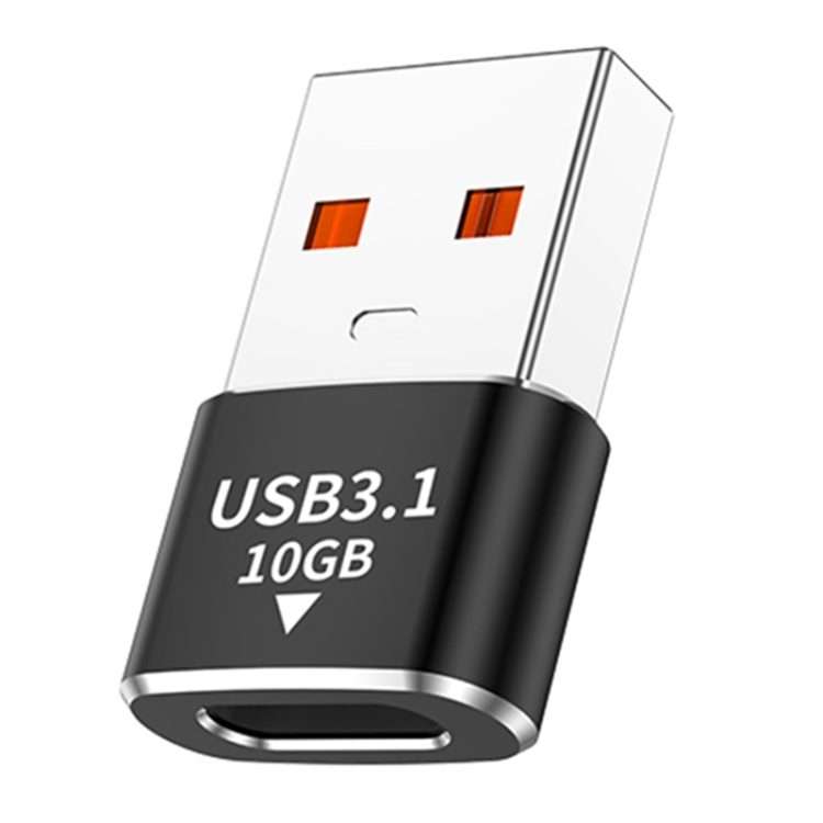 120W 10Gbps USB3.1 Male to USB-C / Type-C Female OTG Mini Adapter(Black)