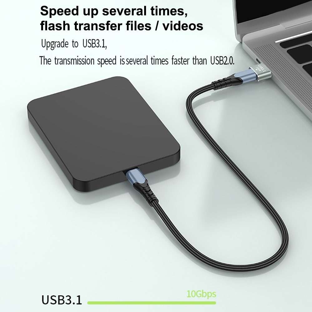 120W 10Gbps USB3.1 Male to USB-C / Type-C Female OTG Mini Adapter(Grey)