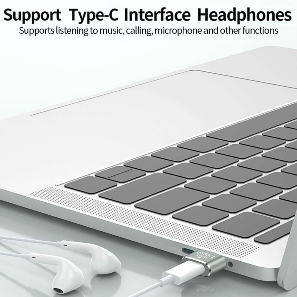 120W 10Gbps USB3.1 Male to USB-C / Type-C Female OTG Mini Adapter(Silver)