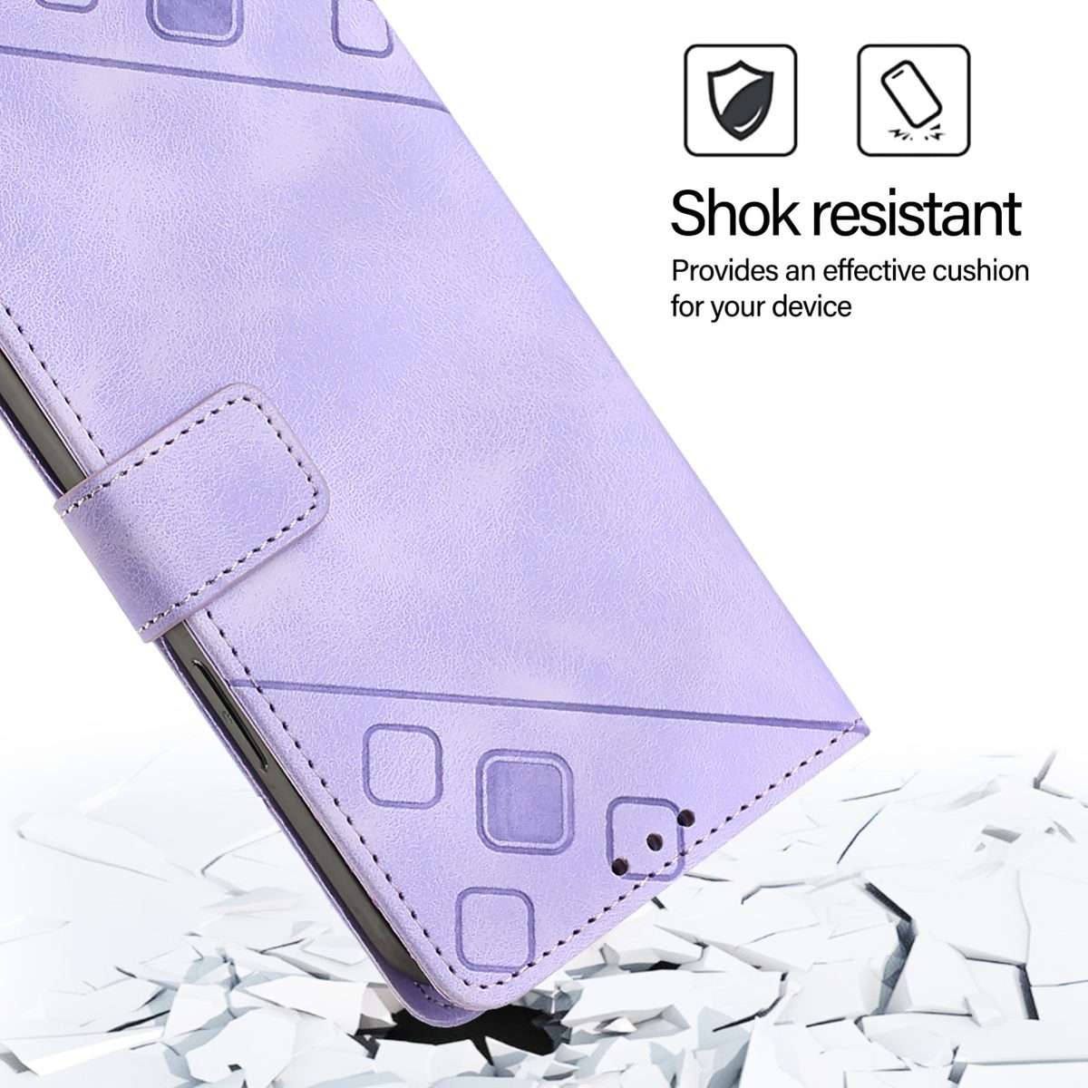 For Redmi K80 5G / K80 Pro 5G Skin-feel Embossed Leather Phone Case(Light Purple)
