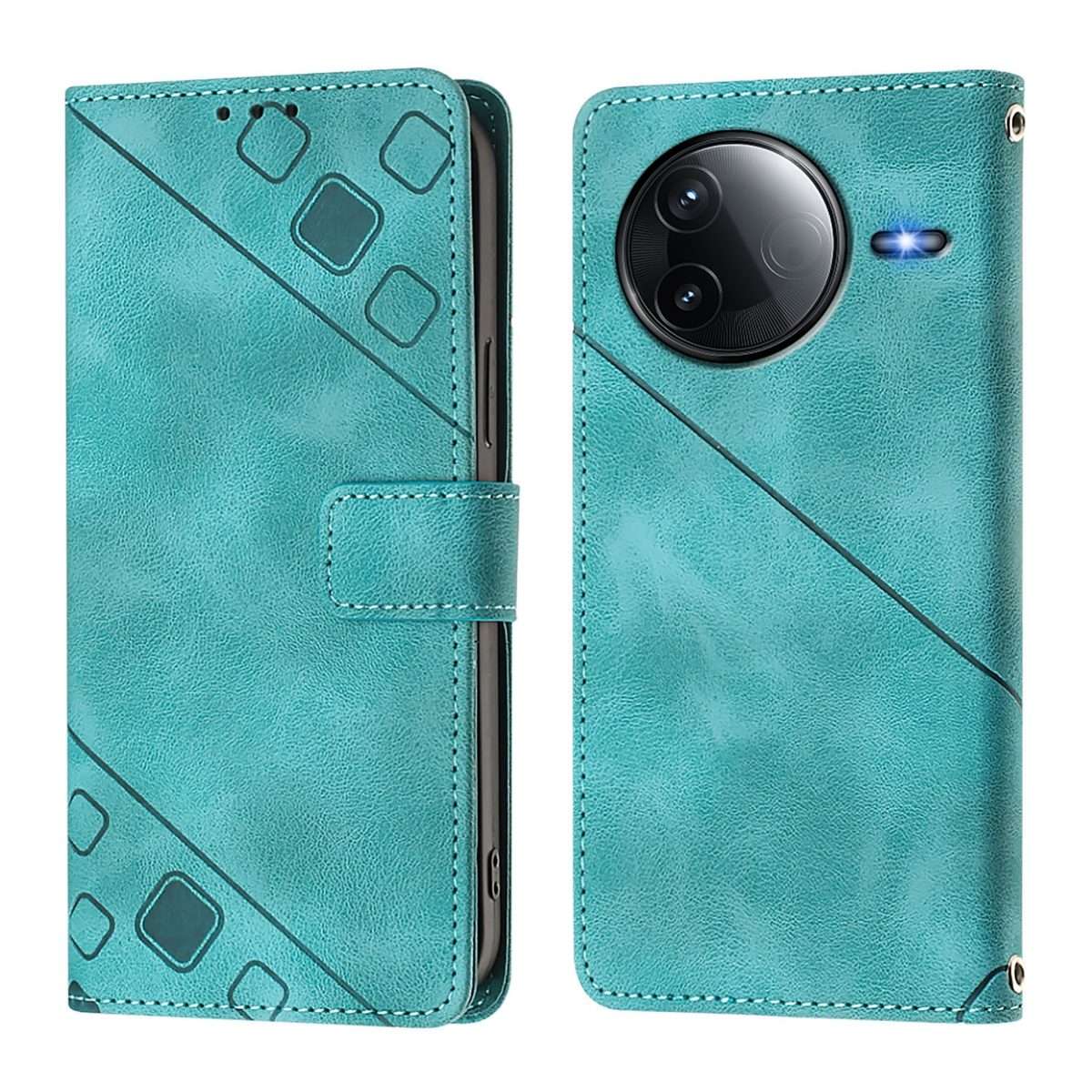 For Redmi K80 5G / K80 Pro 5G Skin-feel Embossed Leather Phone Case(Green)