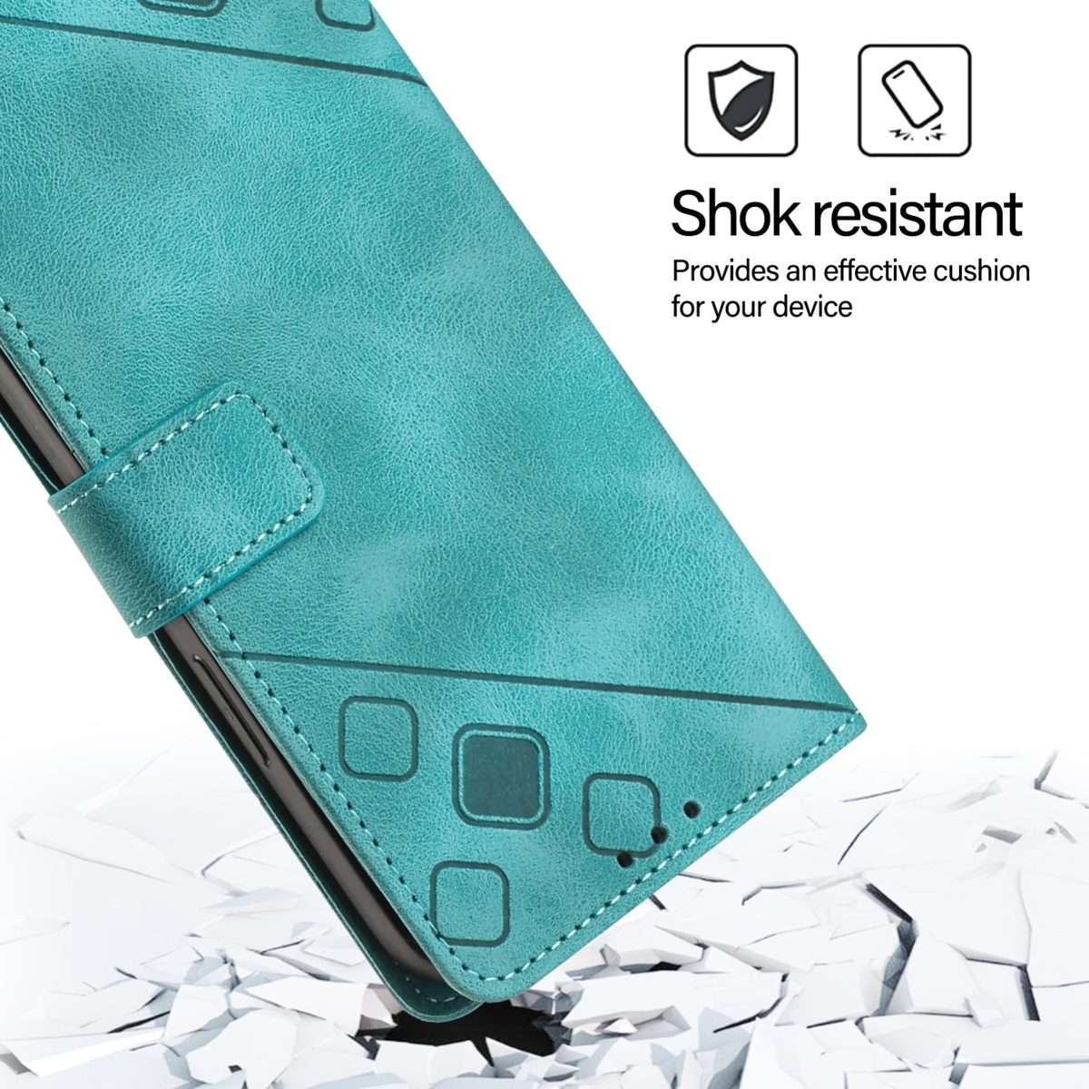 For Redmi K80 5G / K80 Pro 5G Skin-feel Embossed Leather Phone Case(Green)