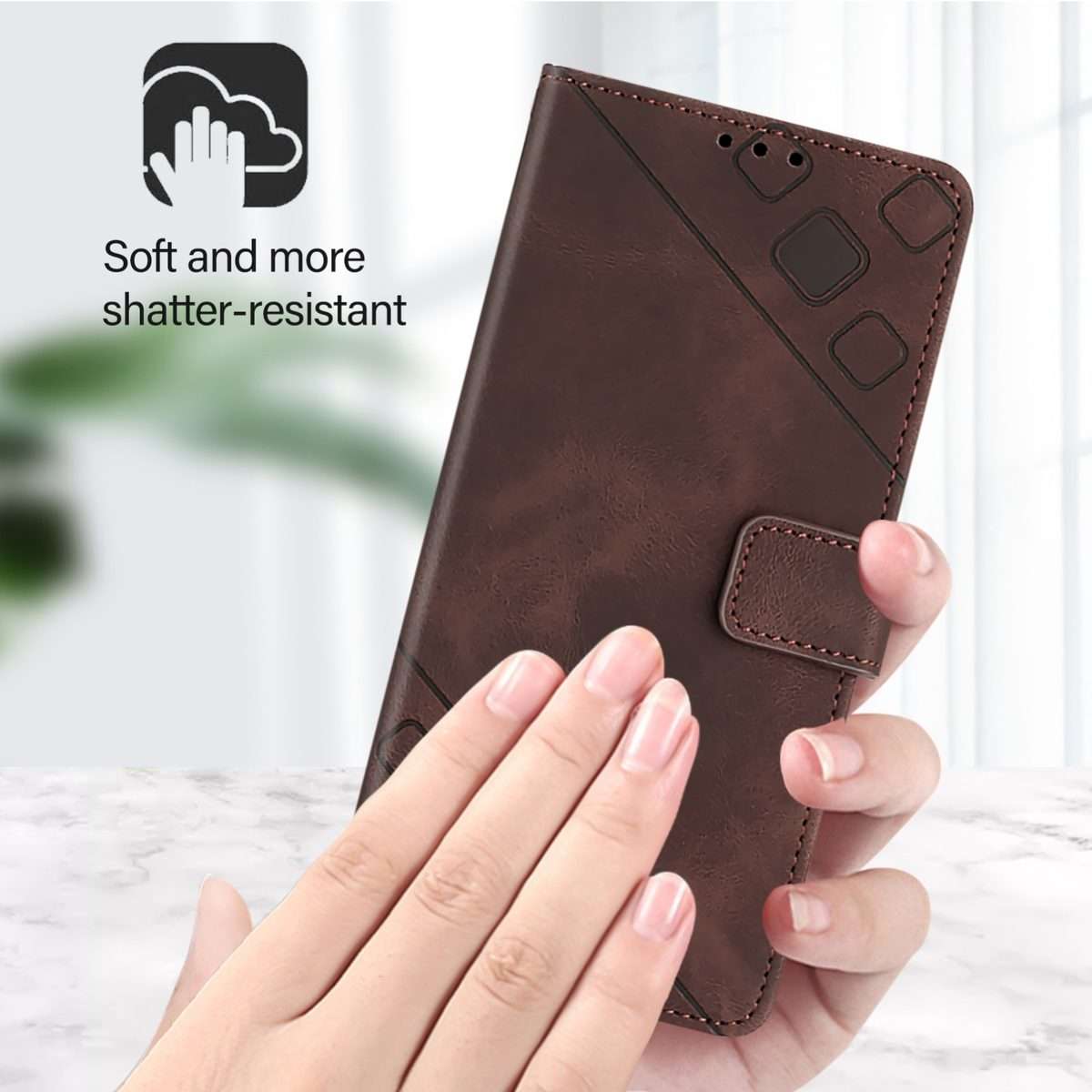 For Redmi K80 5G / K80 Pro 5G Skin-feel Embossed Leather Phone Case(Brown)