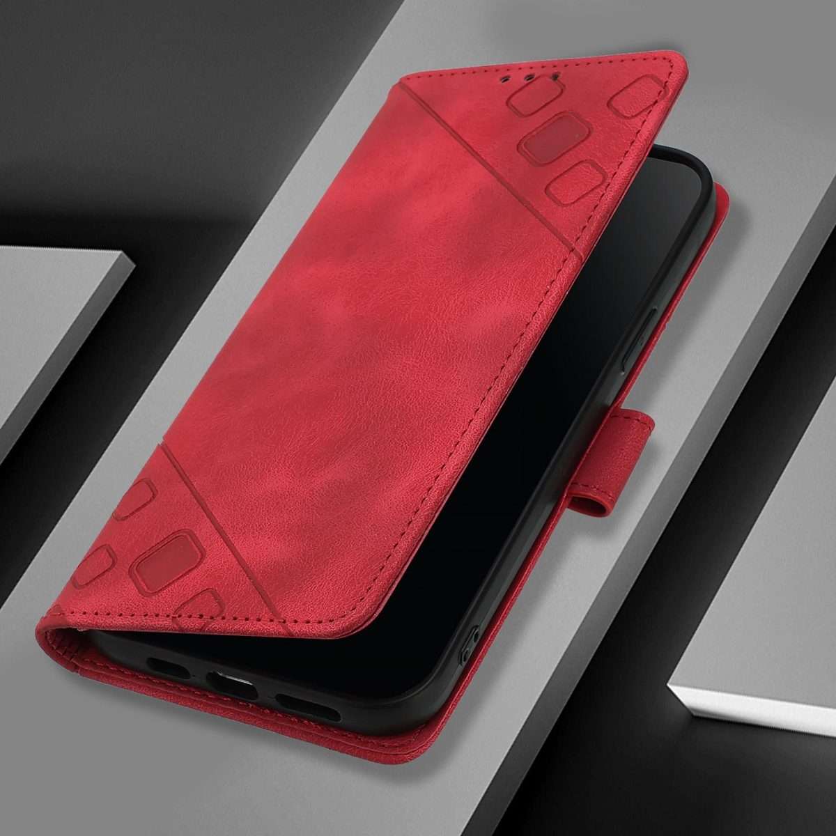 For Redmi Note 14 Pro 4G Skin-feel Embossed Leather Phone Case(Red)