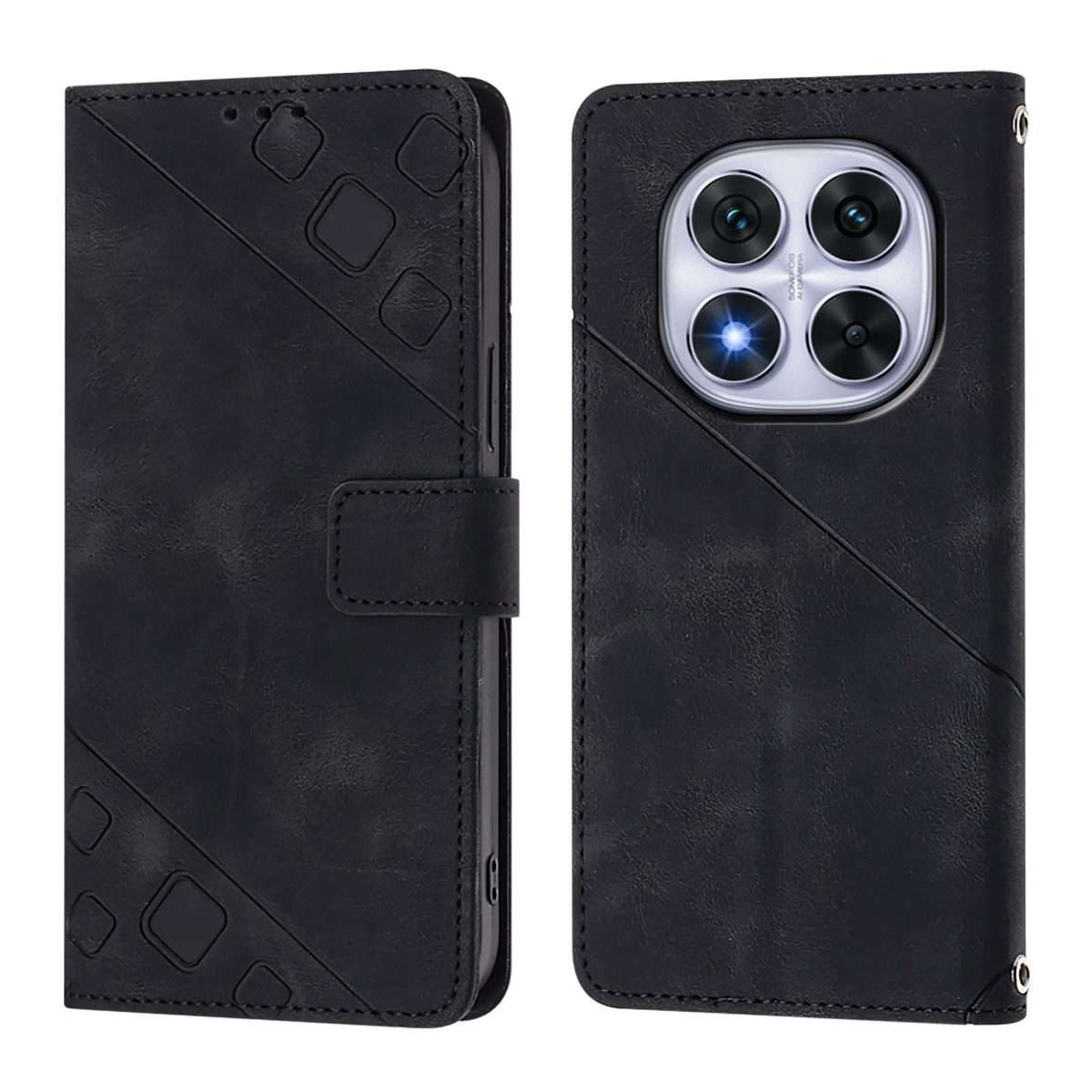 For Redmi Note 14 Pro 4G Skin-feel Embossed Leather Phone Case(Black)