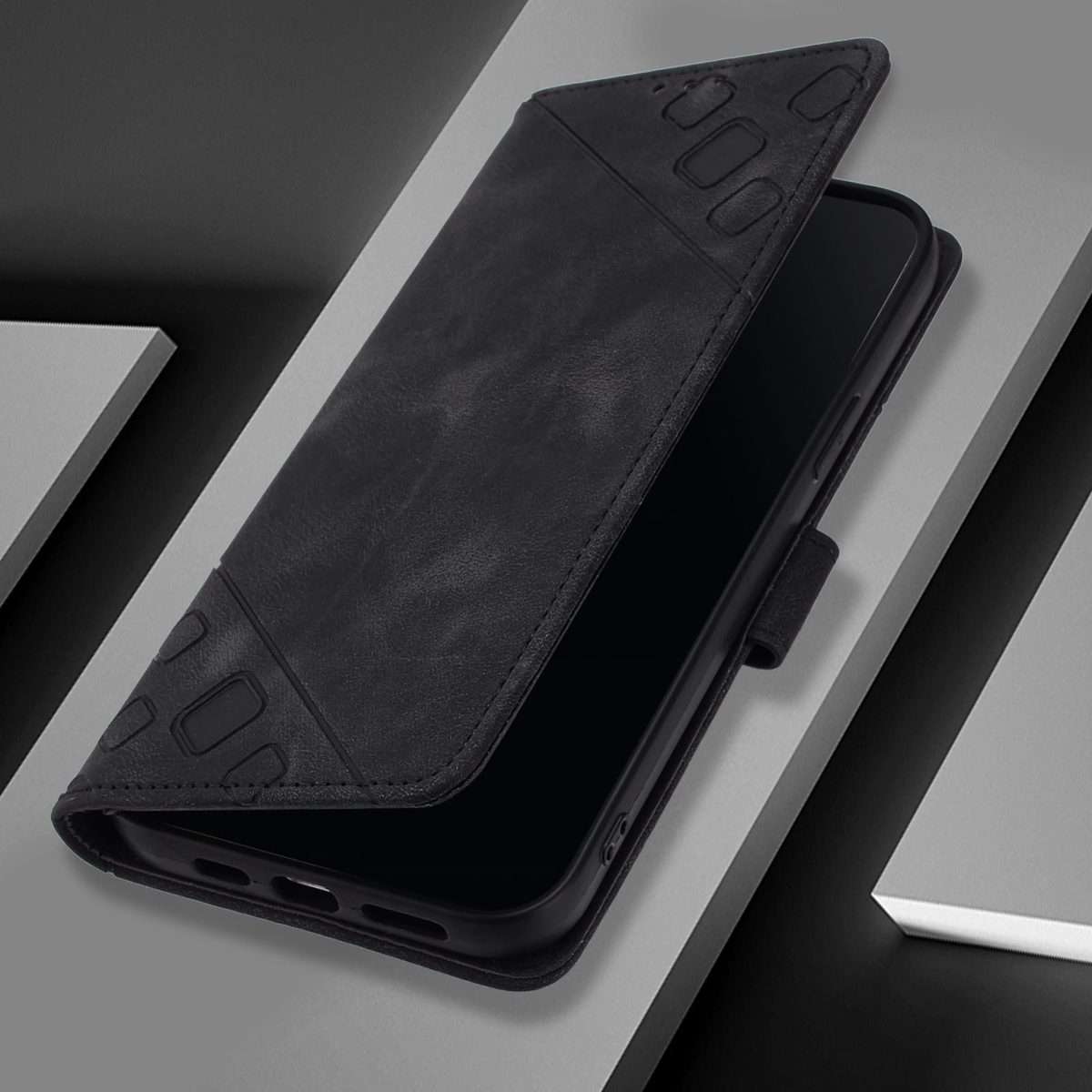 For Redmi Note 14 Pro 4G Skin-feel Embossed Leather Phone Case(Black)
