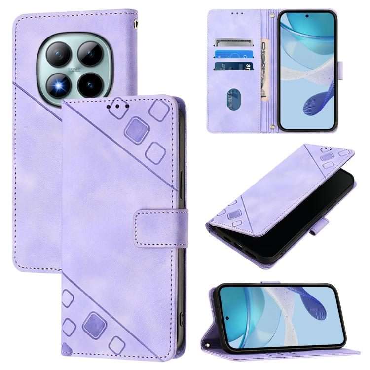 For Redmi Note 15 Pro+ 5G Global 163.3mm Skin-feel Embossed Leather Phone Case(Light Purple)