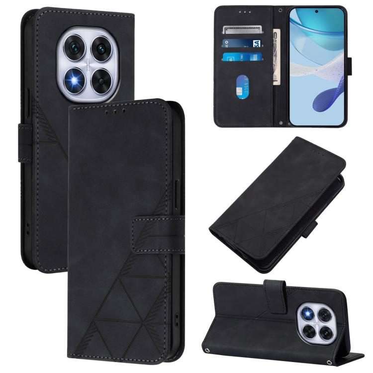 For Redmi Note 14 Pro 5G Global Crossbody 3D Embossed Flip Leather Phone Case(Black)