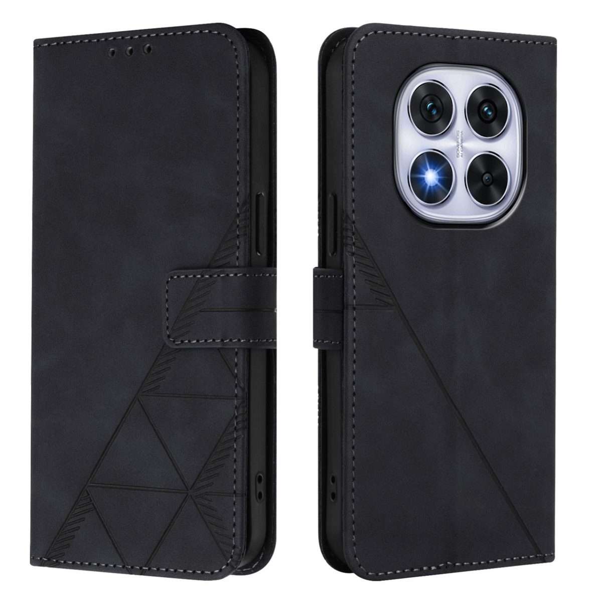For Redmi Note 14 Pro 5G Global Crossbody 3D Embossed Flip Leather Phone Case(Black)