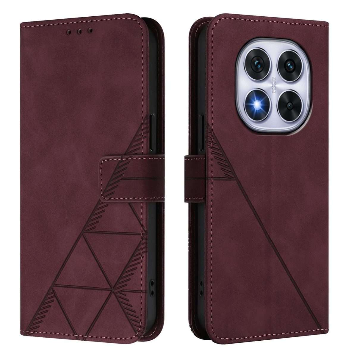 For Redmi Note 14 Pro 5G Global Crossbody 3D Embossed Flip Leather Phone Case(Wine Red)