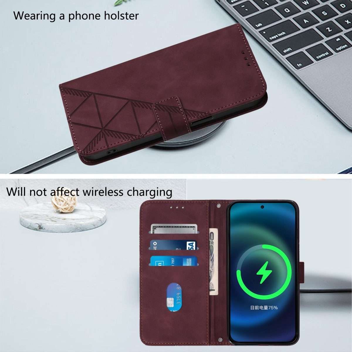 For Redmi Note 14 Pro 5G Global Crossbody 3D Embossed Flip Leather Phone Case(Wine Red)
