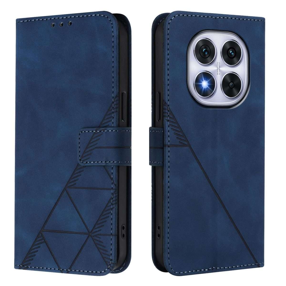 For Redmi Note 14 Pro 5G Global Crossbody 3D Embossed Flip Leather Phone Case(Blue)