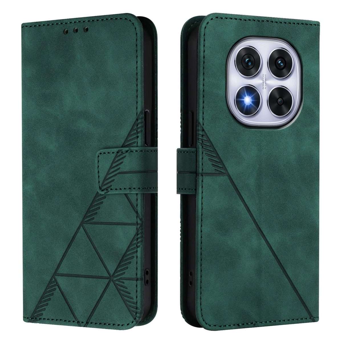 For Redmi Note 14 Pro 5G Global Crossbody 3D Embossed Flip Leather Phone Case(Green)