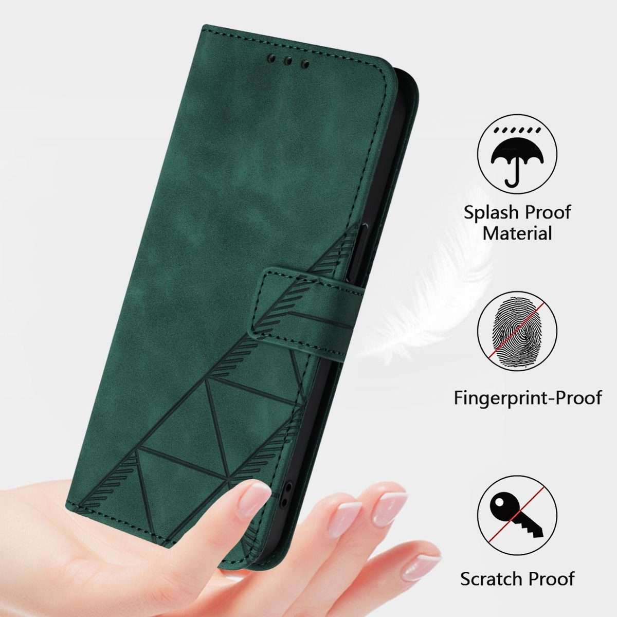 For Redmi Note 14 Pro 5G Global Crossbody 3D Embossed Flip Leather Phone Case(Green)
