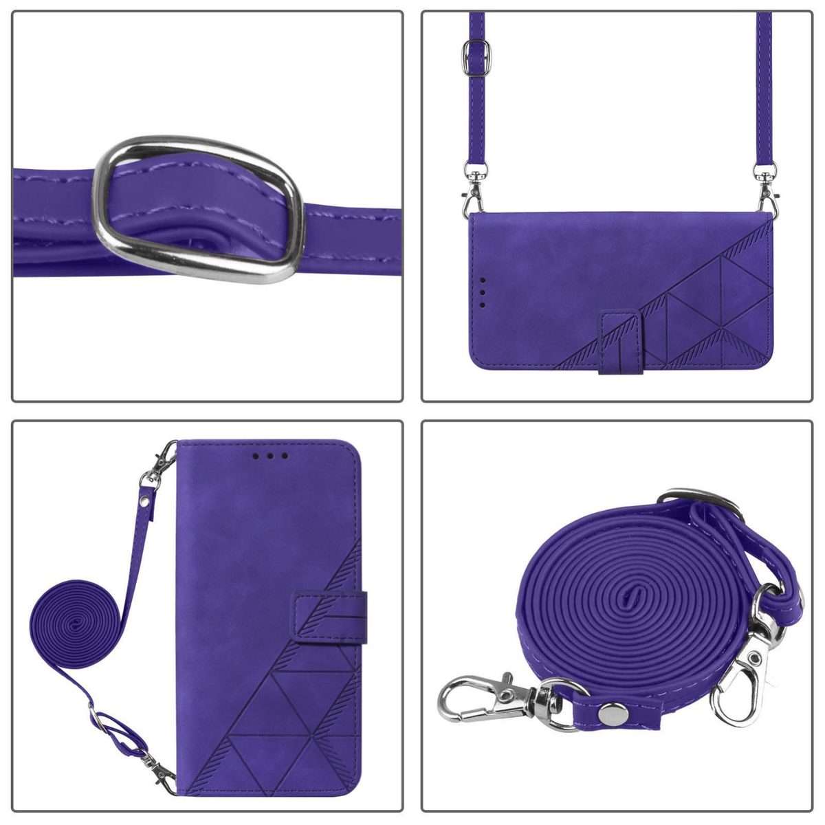 For Redmi Note 14 Pro 5G Global Crossbody 3D Embossed Flip Leather Phone Case(Purple)