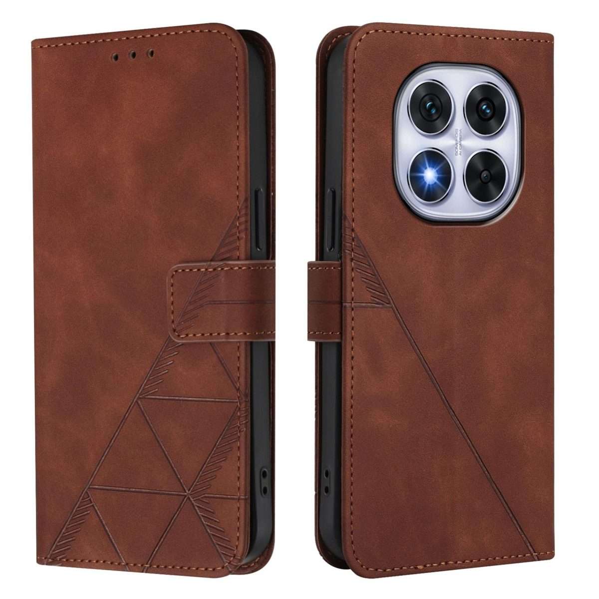 For Redmi Note 14 Pro 5G Global Crossbody 3D Embossed Flip Leather Phone Case(Brown)