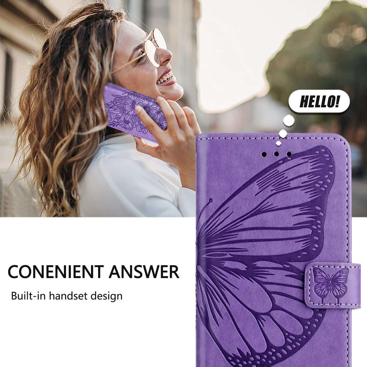 For Redmi Note 14 Pro 4G Embossed Butterfly Leather Phone Case(Light Purple)