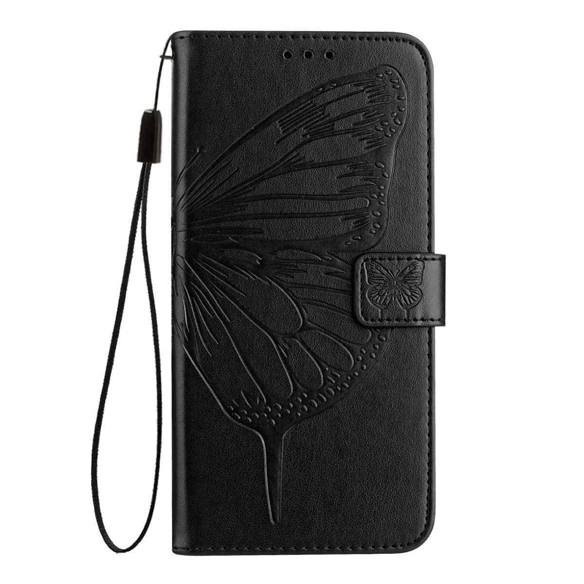 For Redmi Note 15 Pro+ 5G Global 163.3mm Embossed Butterfly Leather Phone Case(Black)
