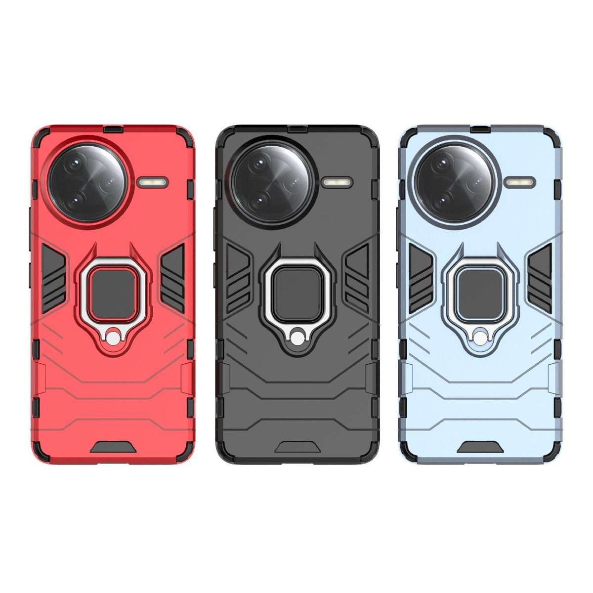 For Redmi K80 Pro / Poco F7 Ultra Shockproof PC + TPU Holder Phone Case(Black)