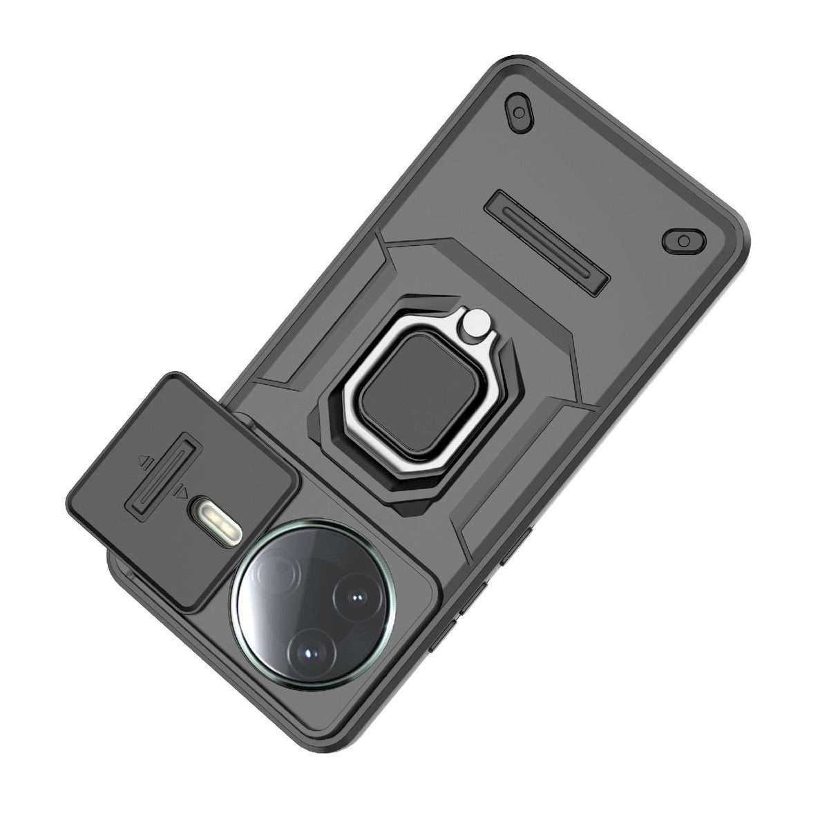 For Redmi K80 / Poco F7 Pro Sliding Camshield TPU + PC Shockproof Phone Case with Holder(Blue)