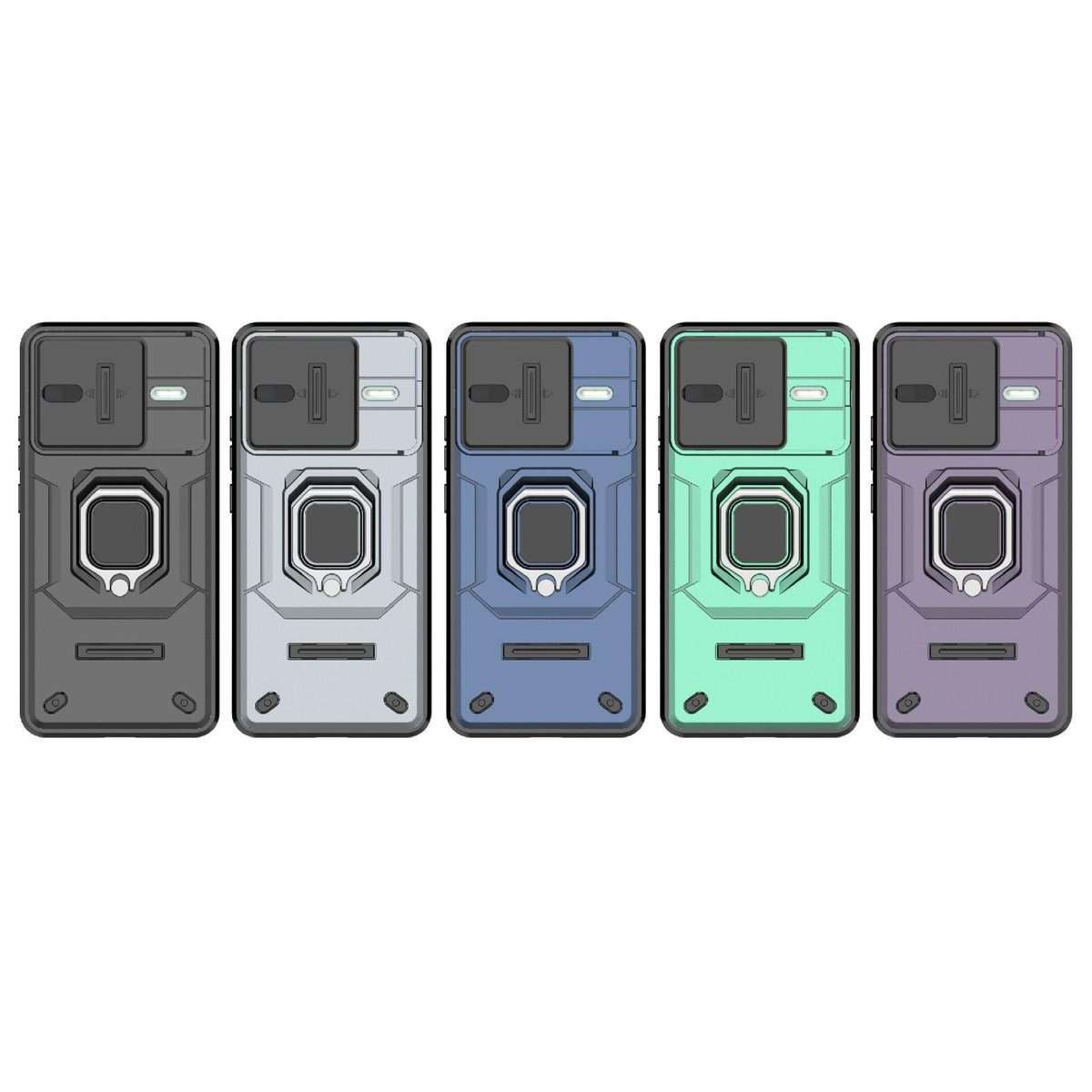 For Redmi K80 / Poco F7 Pro Sliding Camshield TPU + PC Shockproof Phone Case with Holder(Blue)