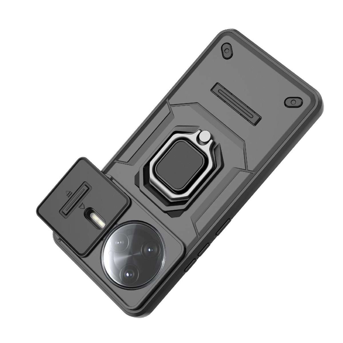 For Redmi K80 Pro / Poco F7 Ultra Sliding Camshield TPU + PC Shockproof Phone Case wit ... (Black)