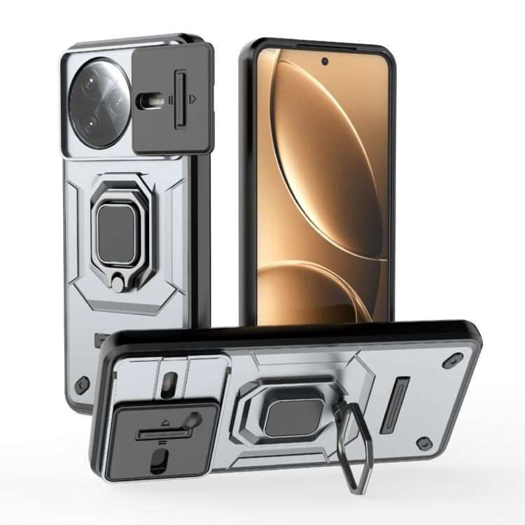 For Redmi K80 Pro / Poco F7 Ultra Sliding Camshield TPU + PC Shockproof Phone Case with ... (Grey)
