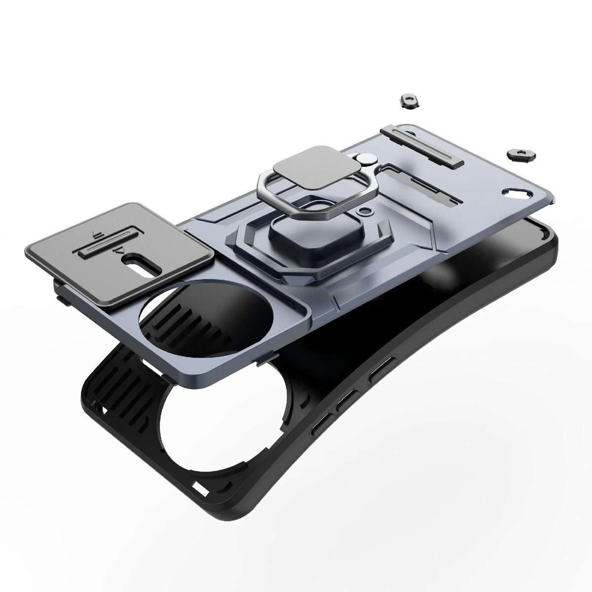 For Redmi K80 Pro / Poco F7 Ultra Sliding Camshield TPU + PC Shockproof Phone Case with ... (Grey)