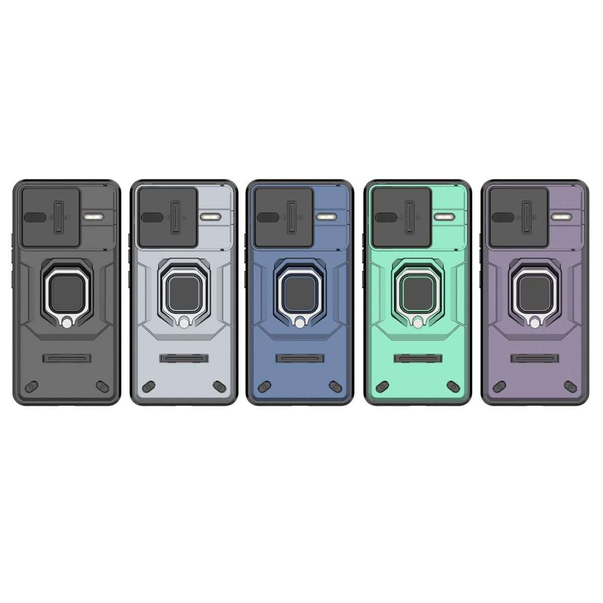 For Redmi K80 Pro / Poco F7 Ultra Sliding Camshield TPU + PC Shockproof Phone Case with ... (Grey)