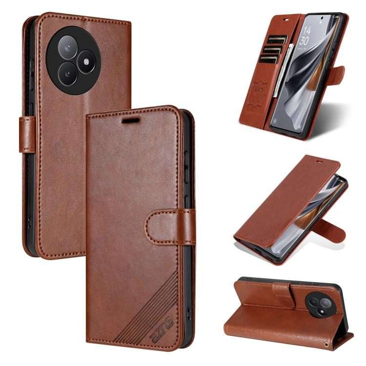 For Redmi K80 Ultra AZNS Sheepskin Texture Flip Leather Phone Case(Brown)
