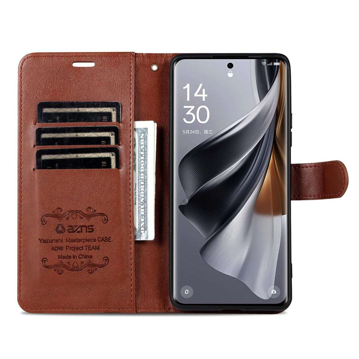 For Redmi K80 Ultra AZNS Sheepskin Texture Flip Leather Phone Case(Brown)