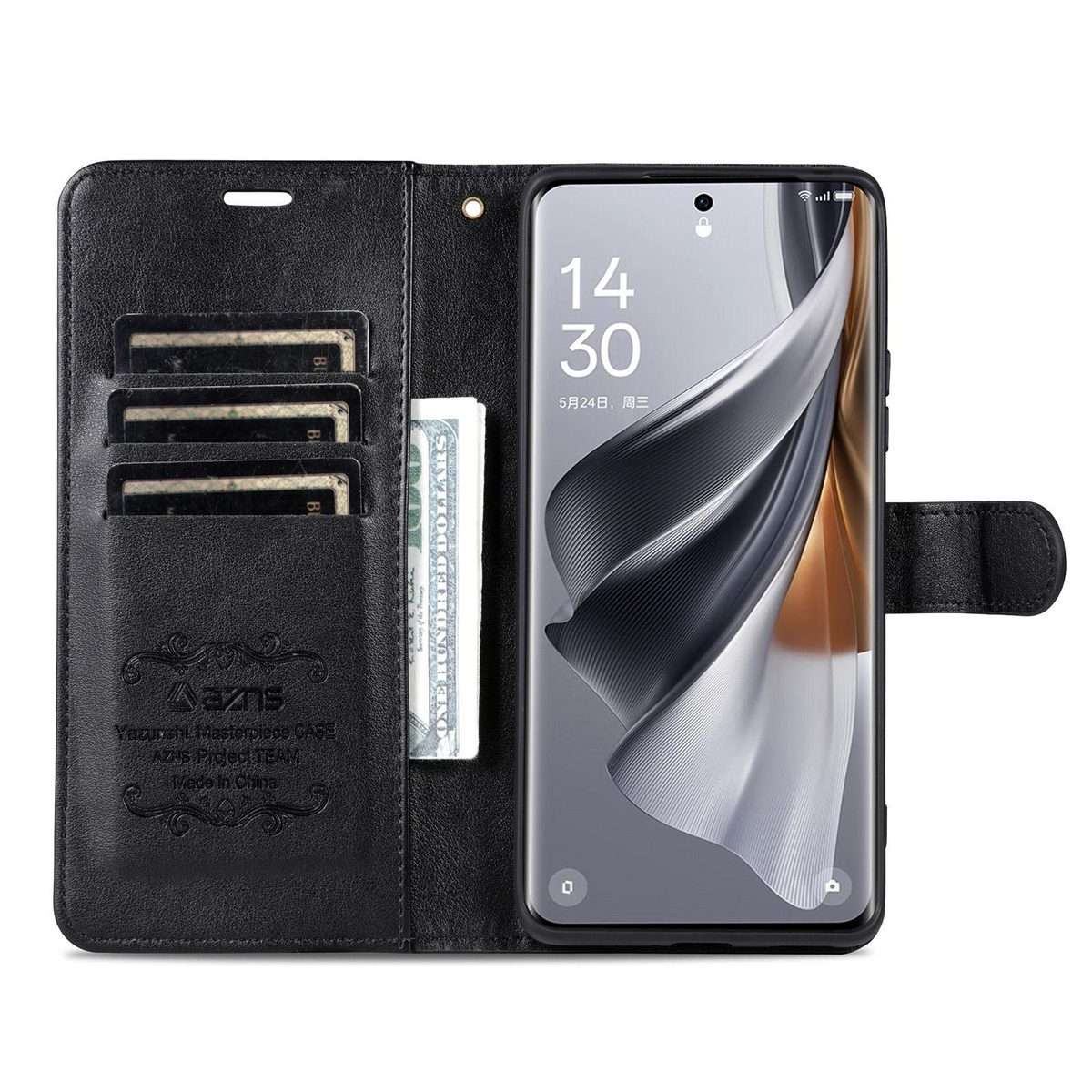 For Redmi K80 Ultra AZNS Sheepskin Texture Flip Leather Phone Case(Black)