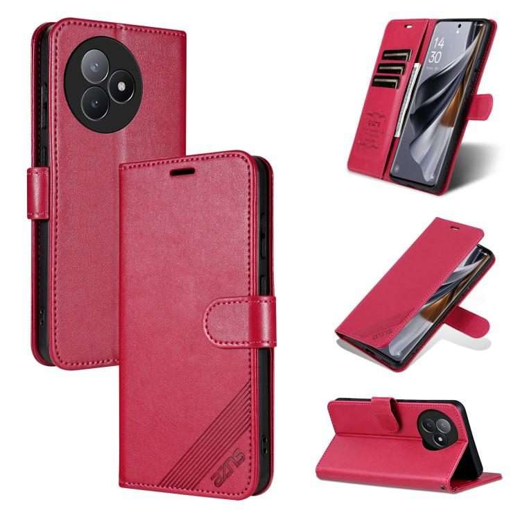 For Redmi K80 Ultra AZNS Sheepskin Texture Flip Leather Phone Case(Red)