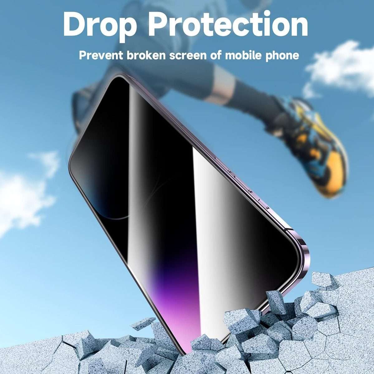 For iPhone 15 LK Easy Install Privacy Tempered Glass Film(Black)