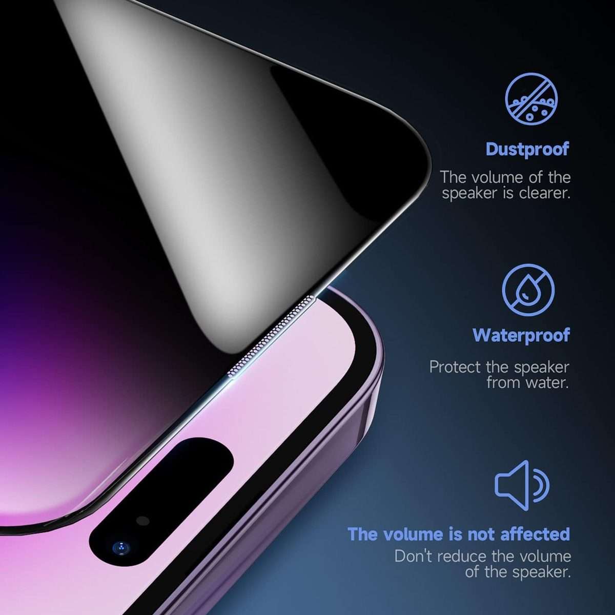 For iPhone 14 LK Easy Install Privacy Tempered Glass Film(Black)
