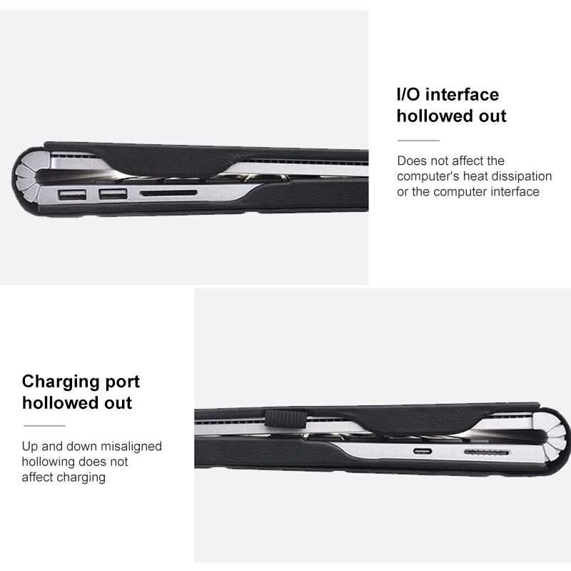 For Microsoft Surface Book 13.5 inch i5 Deformation All-inclusive Leather Laptop Case(Black)