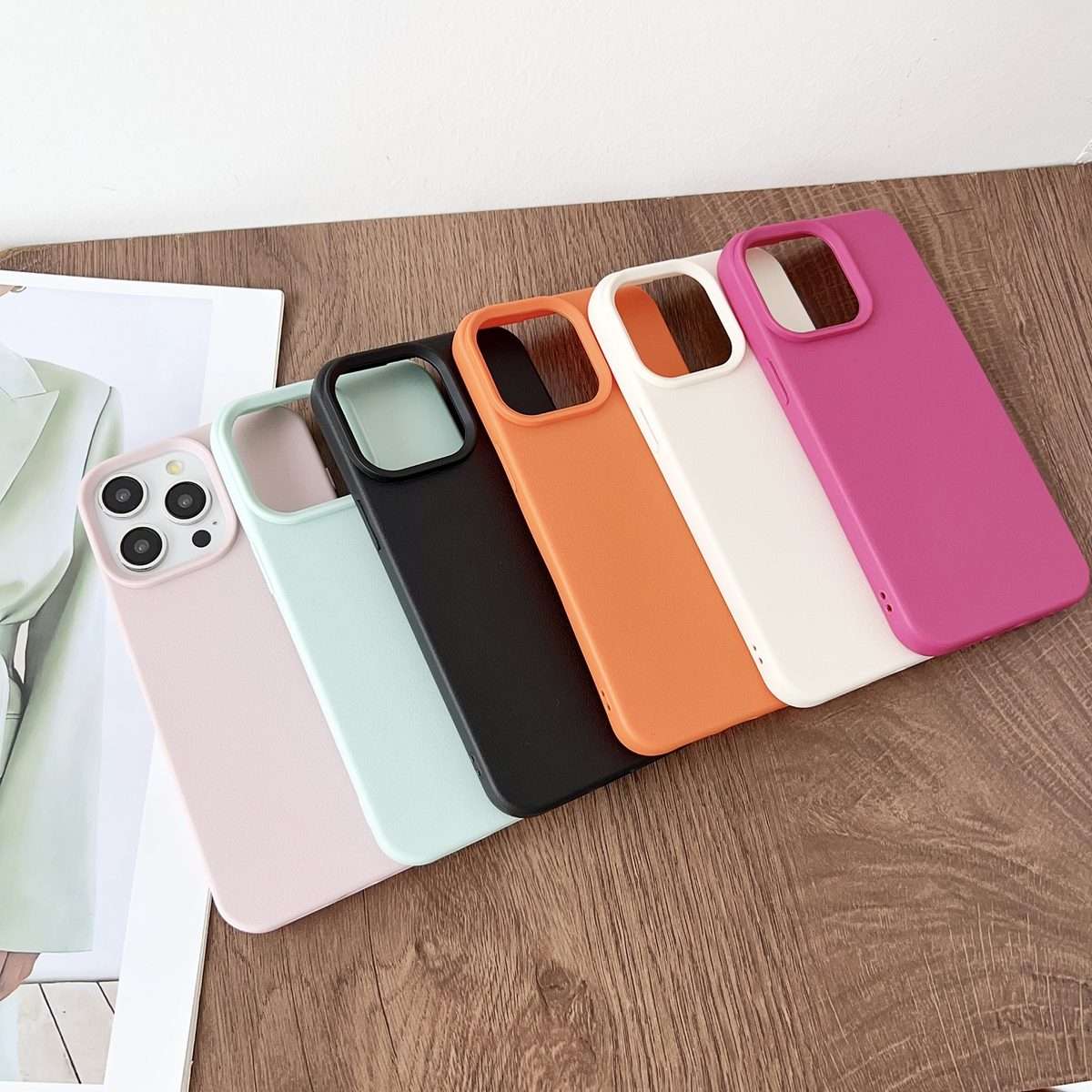 For iPhone 16 Pro Max Leather Texture TPU Full Coverage Phone Case(Pink)