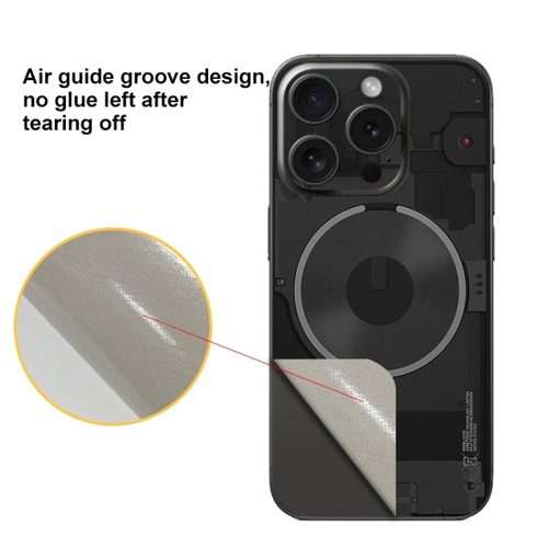 For iPhone 15 Pro Max All-inclusive PET Phone Decal Adhesive Sticker(Mosaic Grey)