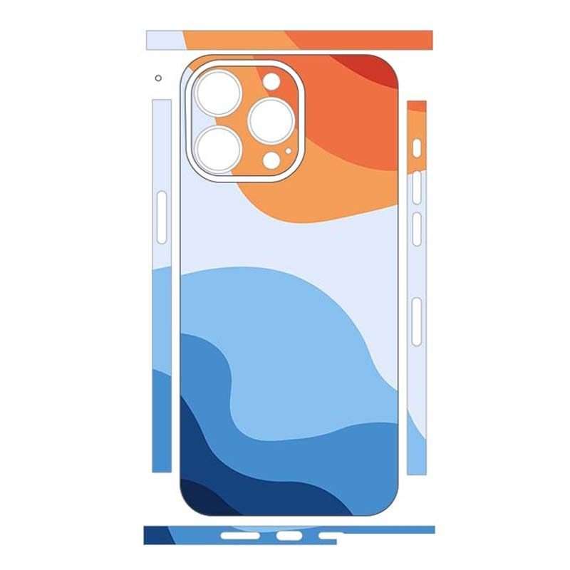 For iPhone 15 Pro Max All-inclusive PET Phone Decal Adhesive Sticker(Blue White)